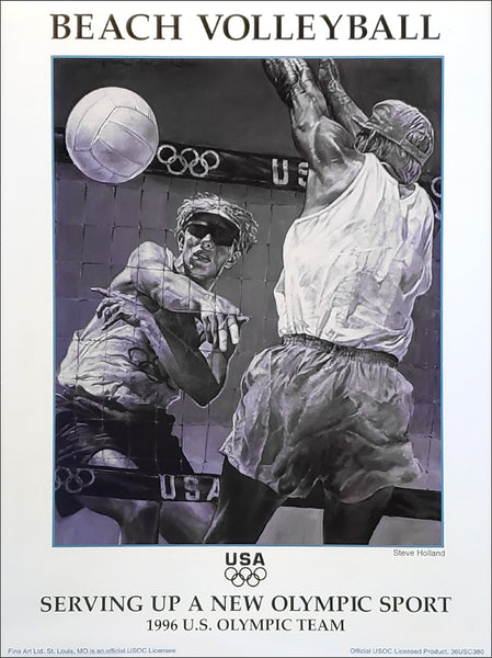 Atlanta 1996 Olympics Men's Beach Volleyball Official USOC Team Poster - Fine Art Ltd.