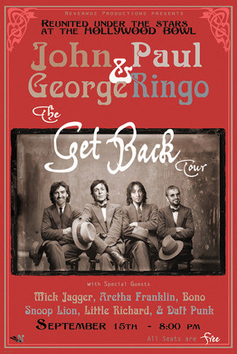 Fantasy Concert Poster: The Beatles "Get Back Tour" at the Hollywood Bowl