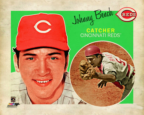 Johnny Bench "Retro SuperCard" Cincinnati Reds Premium Poster Print - Photofile 16x20