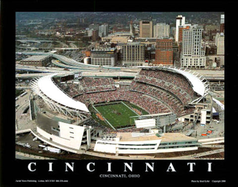 Cincinnati Bengals Paul Brown Stadium "From Above" Premium Poster - Aerial Views