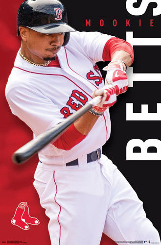 Mookie Betts "Boston Blast" Boston Red Sox Official MLB Baseball Poster - Trends 2017
