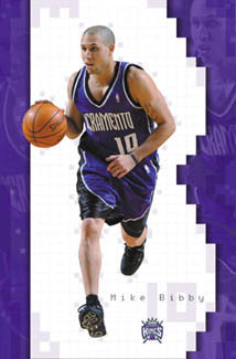 Mike Bibby "Backcourt King" Sacramento Kings NBA Action Poster - Costacos 2002
