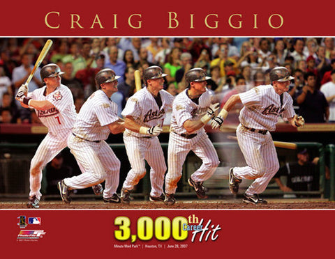 Craig Biggio "3,000th Hit" (2007) Houston Astros Premium Poster Print - Photofile Inc.