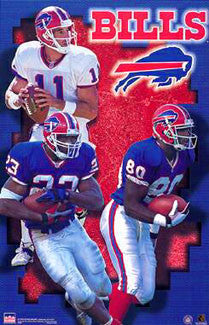 Buffalo Bills "Three Stars" Poster (Rob Johnson, Antowain Smith, Eric Moulds) - Starline 2000