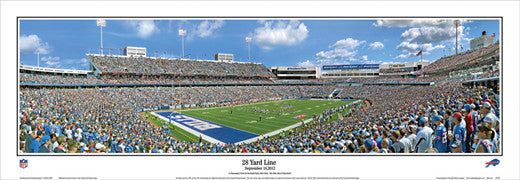 Buffalo Bills Football Night Game End Zone View Panoramic Art Print