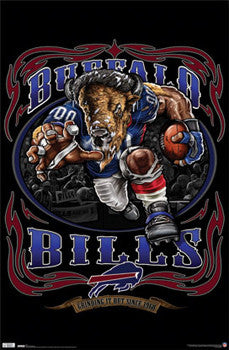 Buffalo Bills "Grinding it Out Since 1960" NFL Football Theme Art Poster - Costacos Sports