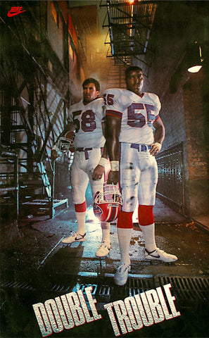 Buffalo Bills "Double Trouble" (Shane Conlan and Cornelius Bennett) Buffalo Bills Vintage Poster - Nike 1987