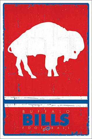 Buffalo Bills NFL Heritage Series Official NFL Football Team Retro Logo Poster - Trends
