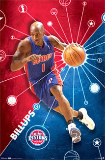 Chauncey Billups "Drive" Detroit Pistons Poster - Costacos 2006