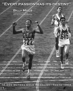 Billy Mills "Destiny" (Tokyo Gold 1964) Classic Running Poster - Running Past