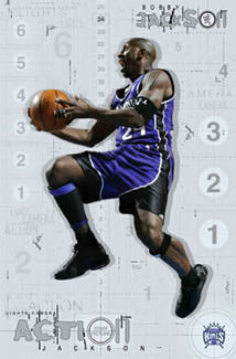 Bobby Jackson "Action Jackson" Sacramento Kings NBA Action Poster - Costacos 2003