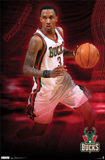 Brandon Jennings "Baller" Milwaukee Bucks NBA Action Poster - Costacos 2012
