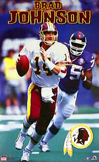 Brad Johnson "Scramble" Washington Redskins QB Poster - Starline Inc. 1999