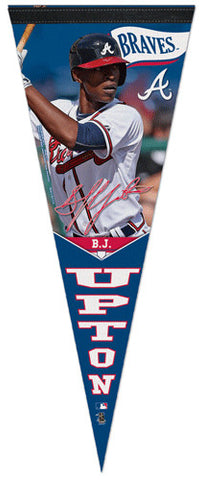 B.J. Upton "Signature" Atlanta Braves Premium Felt Collector's Pennant - Wincraft 2013