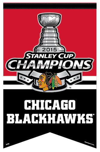 Chicago Blackhawks Stanley Cup Champions Logo 35x60 Flag