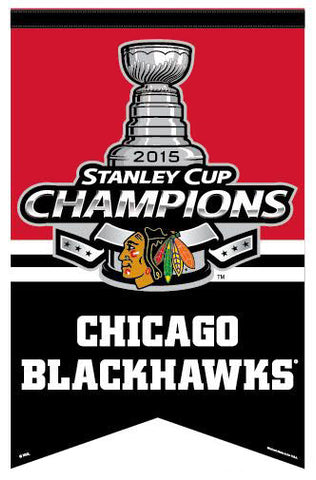 Chicago Blackhawks 2015 Stanley Cup Champions Premium Felt Banner - Wincraft