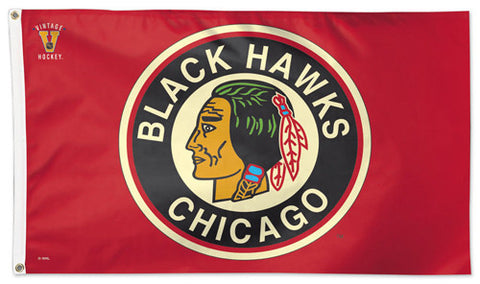 Chicago Blackhawks Vintage 1937-55 Style NHL Deluxe-Edition 3'x5' Flag - Wincraft Inc.