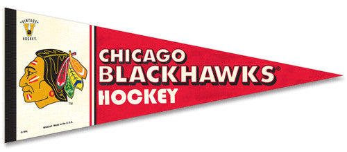 Chicago Blackhawks "Vintage Hockey" Retro 1950s-Style Premium Felt Pennant - Wincraft