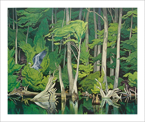 Blue Heron Canadian Wilderness Art (1957) by A.J. Casson Group of Seven Poster Print