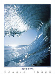 Surfing "Blue Curl" Ocean Wave Poster Print - Creation Captured