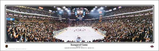 Columbus Blue Jackets Inaugural Game (2000) Panoramic Poster Print - Everlasting Images