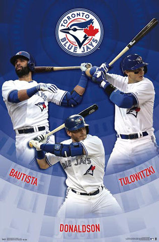 Toronto Blue Jays "Super Trio" Poster (Bautista, Donaldson, Tulowitzki) - Trends 2015