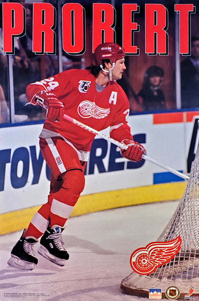 Bob Probert "Action" Detroit Red Wings NHL Hockey Action Poster - Starline 1992