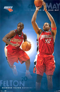 Raymond Felton and Sean May "Carolina Duo" Charlotte Bobcats NBA Poster - Costacos 2006