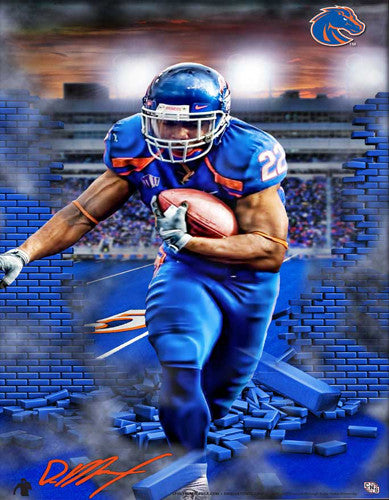 Doug Martin "Breakout" Boise State Broncos Football Poster - Team Spirit