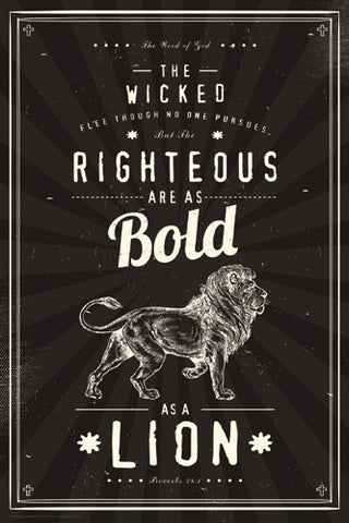 Proverbs 28:1 "Bold as a Lion" Inspirational Poster - Slingshot Publishing