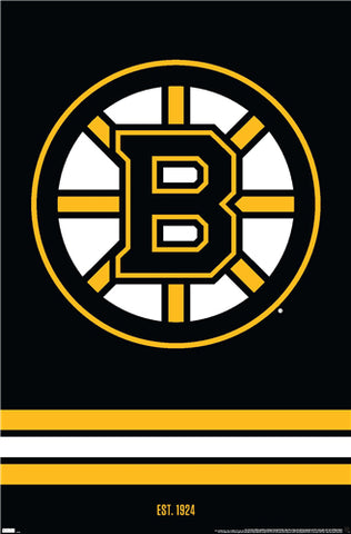 Boston Bruins "Est. 1924" Official NHL Hockey Team Logo Poster - Costacos Sports