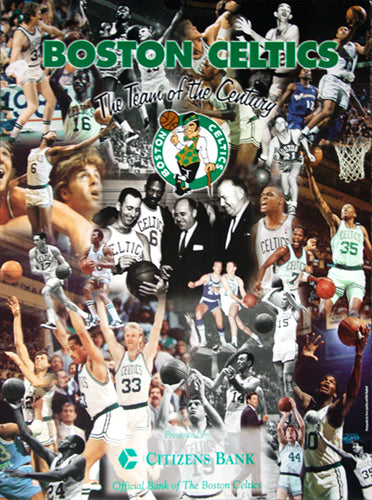 Boston Celtics "Team of the Century" 1946-1999 All-Time Greats Poster - Citizens Bank 1999