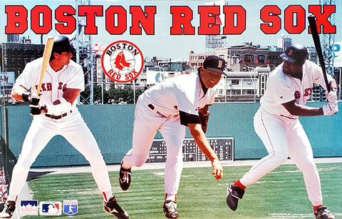 Boston Red Sox "Three Stars" Poster (Roger Clemens, Jose Canseco, Mo Vaughn) - Starline 1995