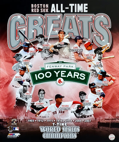 Boston Red Sox 100 Years at Fenway Park All-Time Greats Premium Poster Print - Photofile Inc.