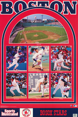 Boston Red Sox 1992 Superstars Sports Illustrated Poster (Clemens, Greenwell, Boggs, Burks, Viola, Plantier) - Marketcom