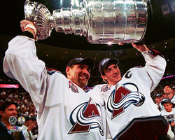 Ray Bourque and Joe Sakic 2001 Stanley Cup Celebration Colorado Avalanche Premium Poster - Photofile