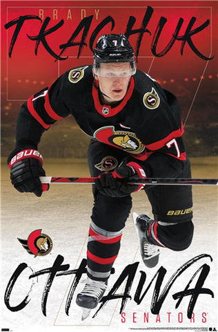 Brady Tkachuk "Captain Sen" Ottawa Senators NHL Hockey Action Poster - Trends 2021