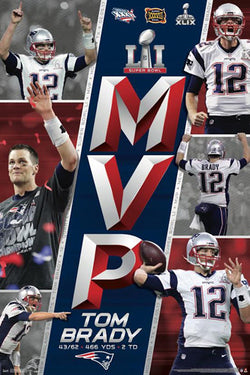 Tom Brady Super Bowl LI MVP New England Patriots Commemorative Poster - Trends Int'l 2017