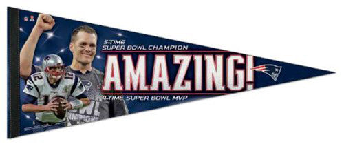 Tom Brady Super Bowl LI (2017) MVP Premium Felt Collector's Pennant - Wincraft