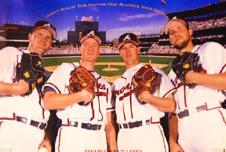 Atlanta Braves "Domination" (Maddux, Glavine, Smoltz, Neagle) Poster - Costacos 1998