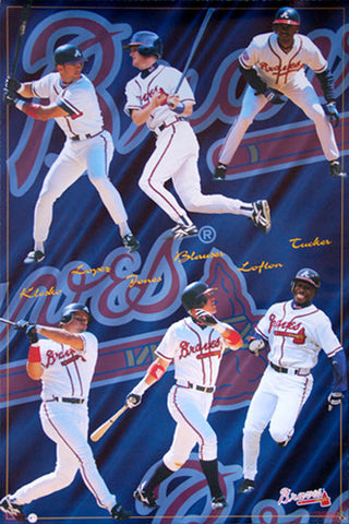 Atlanta Braves "Power and Speed" (1997) 6-Player Poster - Costacos Brothers