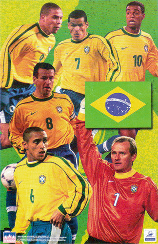 Team Brazil Soccer World Cup 1998 Official Superstars Poster - Starline Inc.