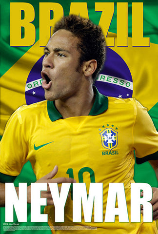 Neymar "Brazil Brilliance" World Cup 2014 Soccer Action Poster - Starz