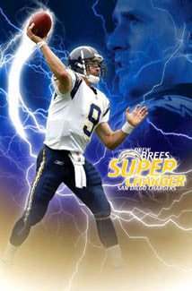 Drew Brees "Super Charger" San Diego Chargers Poster - Costacos 2005
