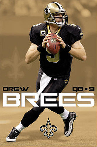 Drew Brees "Domination" New Orleans Saints NFL Action Poster - Costacos 2010