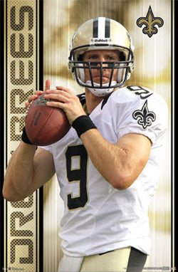 Drew Brees "Superstar" New Orleans Saints NFL Action Poster - Costacos 2012
