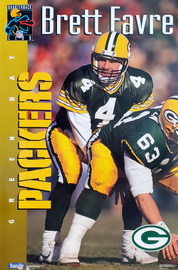 Brett Favre "QB Superstar" Green Bay Packers NFL Action Poster - Costacos Brothers 1993