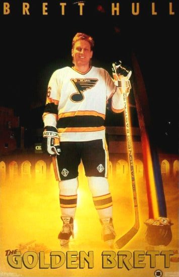 Brett Hull "The Golden Brett" St. Louis Blues Poster - Costacos 1991
