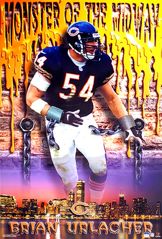 Brian Urlacher "Monster of the Midway" Chicago Bears Poster - Starline 2001