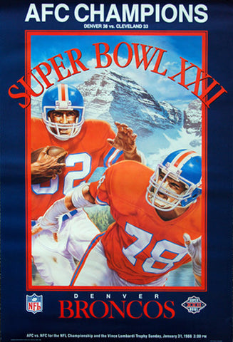 Denver Broncos 1987 AFC Champions (Super Bowl XXII) Commemorative Poster - SEA